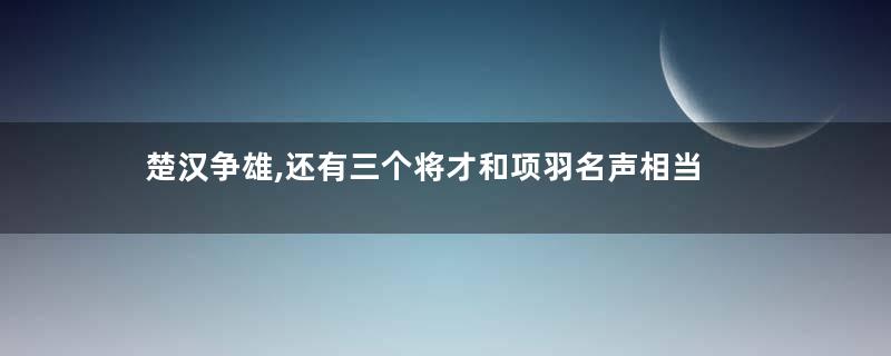 楚汉争雄,还有三个将才和项羽名声相当