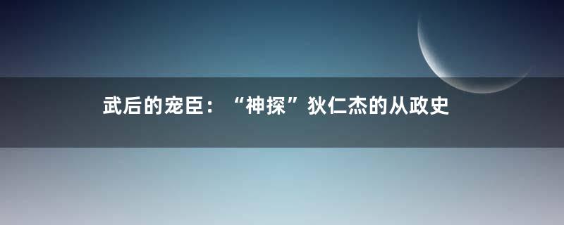 武后的宠臣：“神探”狄仁杰的从政史