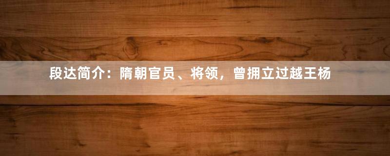 段达简介：隋朝官员、将领，曾拥立过越王杨侗为帝