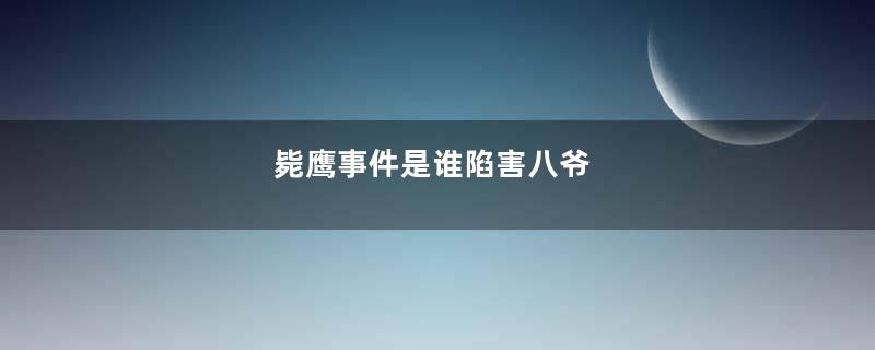 毙鹰事件是谁陷害八爷