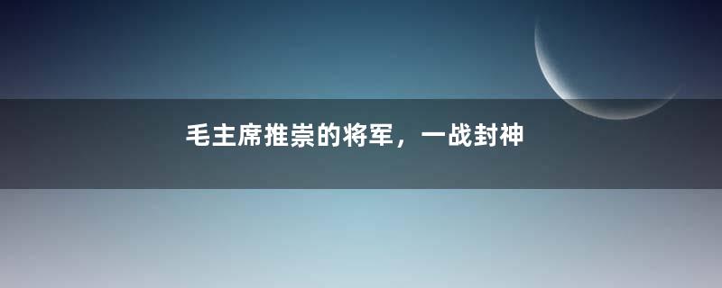 毛主席推崇的将军，一战封神