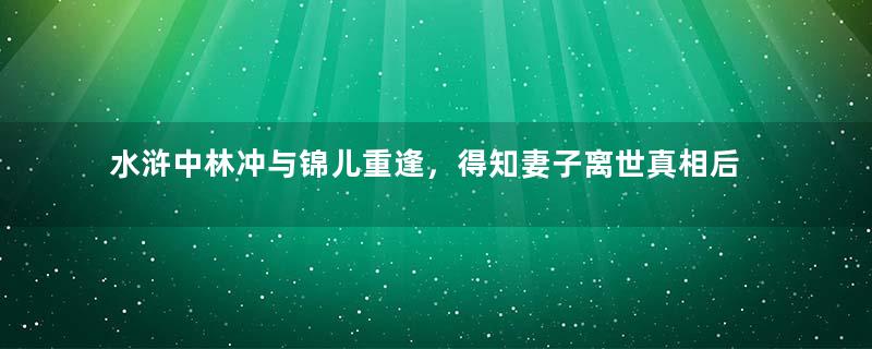 水浒中林冲与锦儿重逢，得知妻子离世真相后，为什么要撞碑