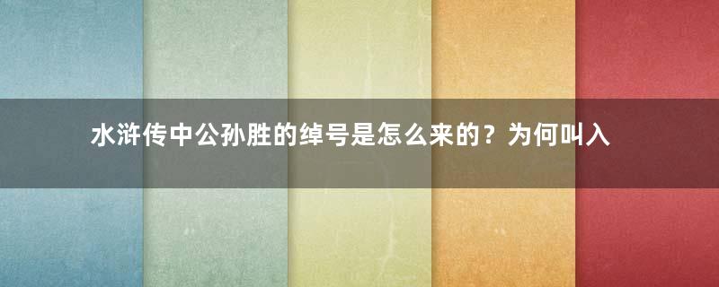 水浒传中公孙胜的绰号是怎么来的？为何叫入云龙？