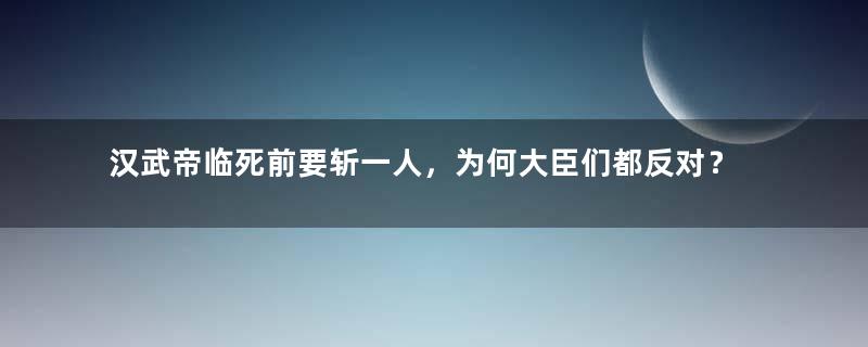 汉武帝临死前要斩一人，为何大臣们都反对？