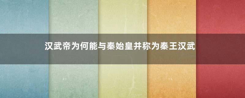 汉武帝为何能与秦始皇并称为秦王汉武