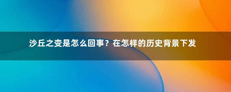 沙丘之变是怎么回事？在怎样的历史背景下发动的？