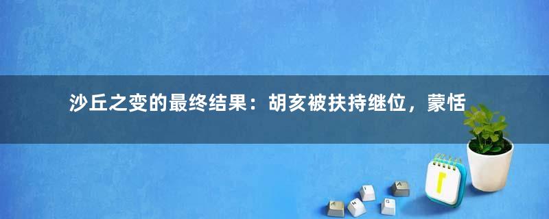 沙丘之变的最终结果：胡亥被扶持继位，蒙恬兄弟自杀