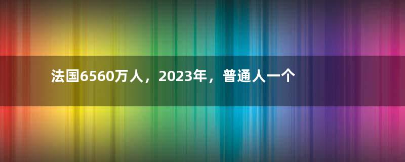 法国6560万人，2023年，普通人一个月工资，到底有多少钱？