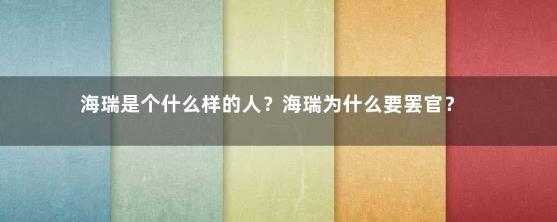 海瑞是个什么样的人？海瑞为什么要罢官？