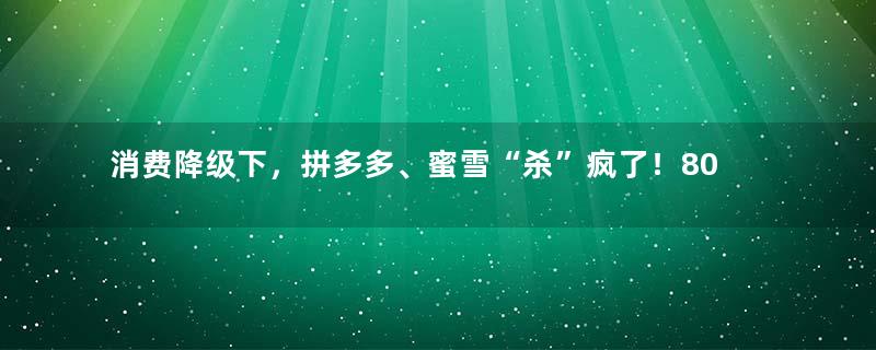 消费降级下，拼多多、蜜雪“杀”疯了！80小伙开酒馆豪言3年100家