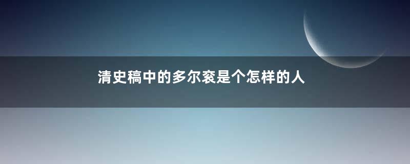 清史稿中的多尔衮是个怎样的人