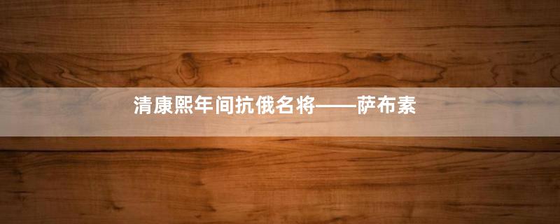 清康熙年间抗俄名将——萨布素