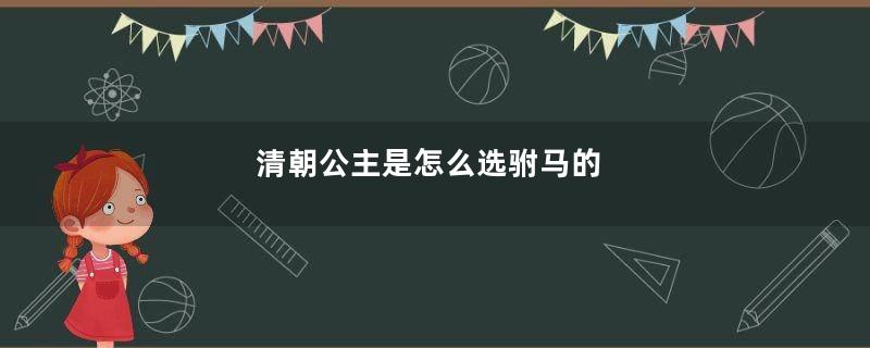 清朝公主是怎么选驸马的