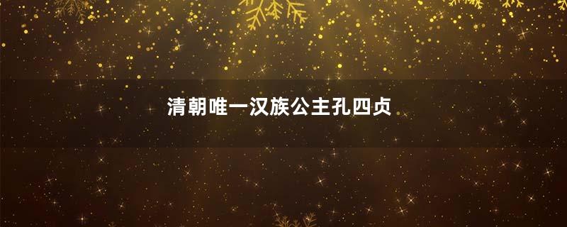 清朝唯一汉族公主孔四贞