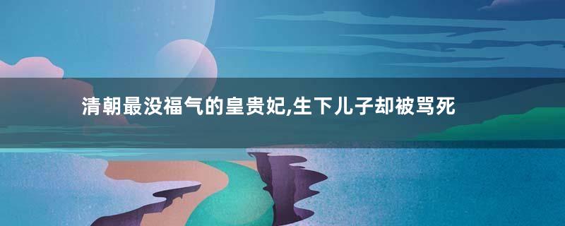 清朝最没福气的皇贵妃,生下儿子却被骂死