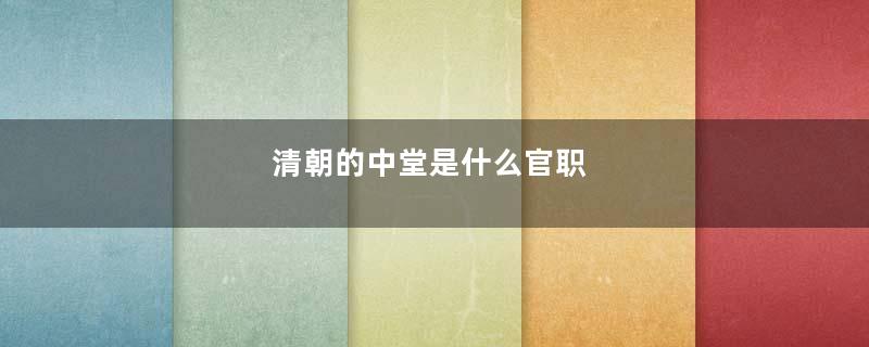 清朝的中堂是什么官职