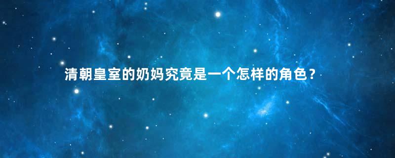 清朝皇室的奶妈究竟是一个怎样的角色？