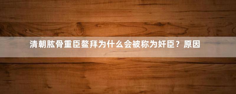 清朝肱骨重臣鳌拜为什么会被称为奸臣？原因是什么