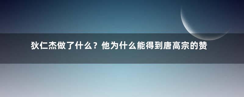 狄仁杰做了什么？他为什么能得到唐高宗的赞叹？