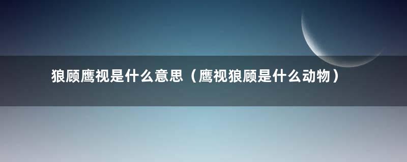 狼顾鹰视是什么意思（鹰视狼顾是什么动物）