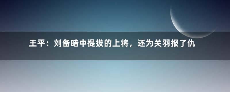 王平：刘备暗中提拔的上将，还为关羽报了仇