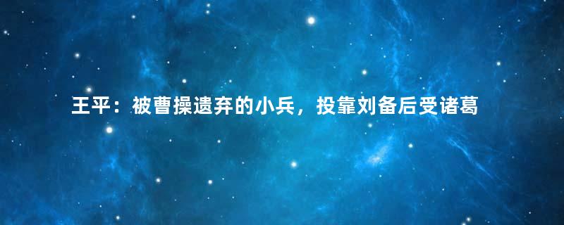 王平：被曹操遗弃的小兵，投靠刘备后受诸葛亮器重