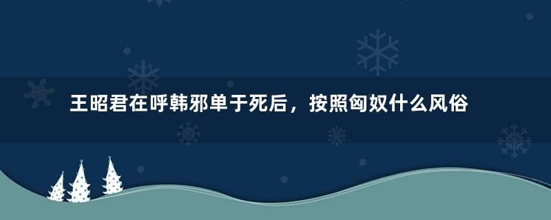 王昭君在呼韩邪单于死后，按照匈奴什么风俗习惯嫁人？