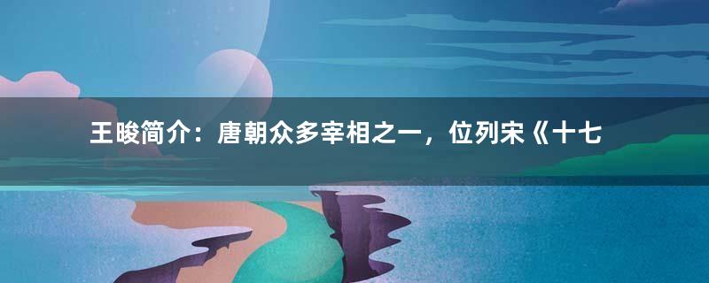 王晙简介：唐朝众多宰相之一，位列宋《十七史百将传》中