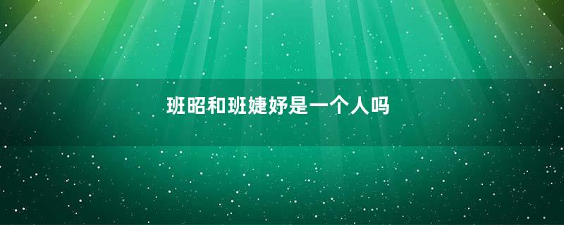 班昭和班婕妤是一个人吗