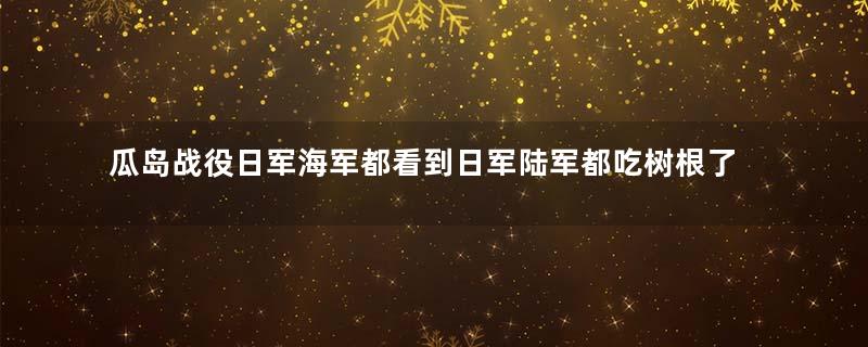 瓜岛战役日军海军都看到日军陆军都吃树根了为何不帮