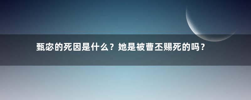 甄宓的死因是什么？她是被曹丕赐死的吗？