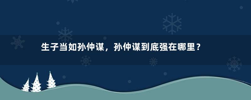 生子当如孙仲谋，孙仲谋到底强在哪里？