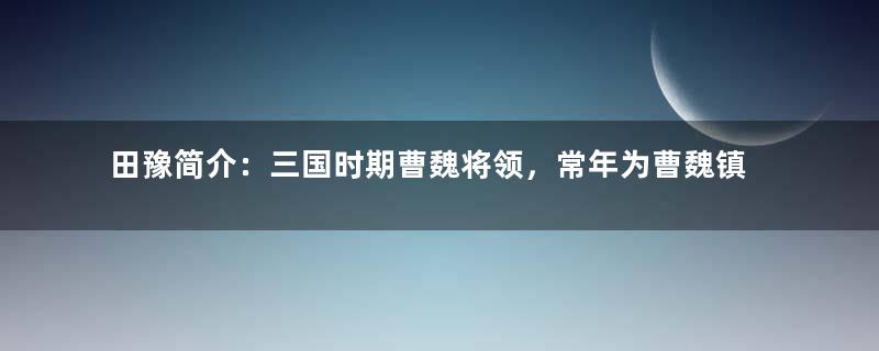 田豫简介：三国时期曹魏将领，常年为曹魏镇守北疆