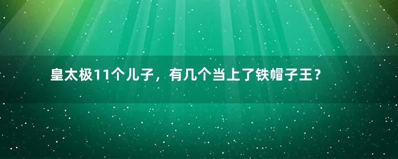 皇太极11个儿子，有几个当上了铁帽子王？