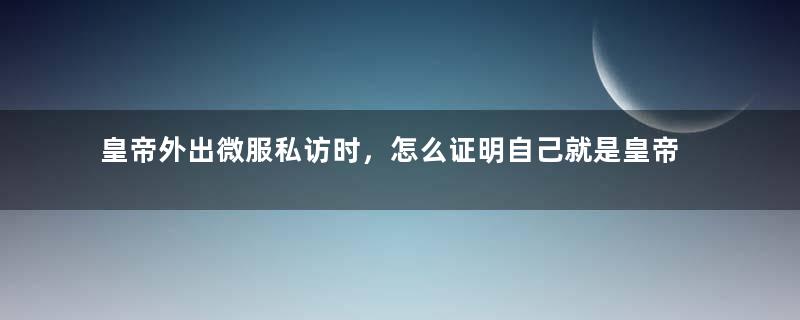 皇帝外出微服私访时，怎么证明自己就是皇帝呢？