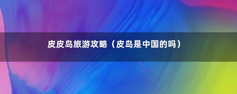 皮皮岛旅游攻略（皮岛是中国的吗）