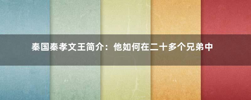 秦国秦孝文王简介：他如何在二十多个兄弟中成为太子？