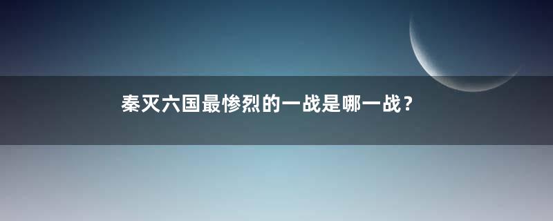 秦灭六国最惨烈的一战是哪一战？