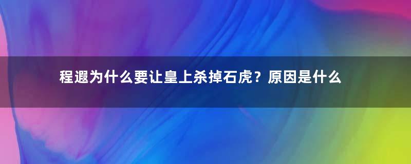 程遐为什么要让皇上杀掉石虎？原因是什么