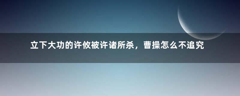 立下大功的许攸被许诸所杀，曹操怎么不追究？