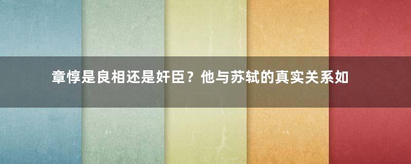 章惇是良相还是奸臣？他与苏轼的真实关系如何？