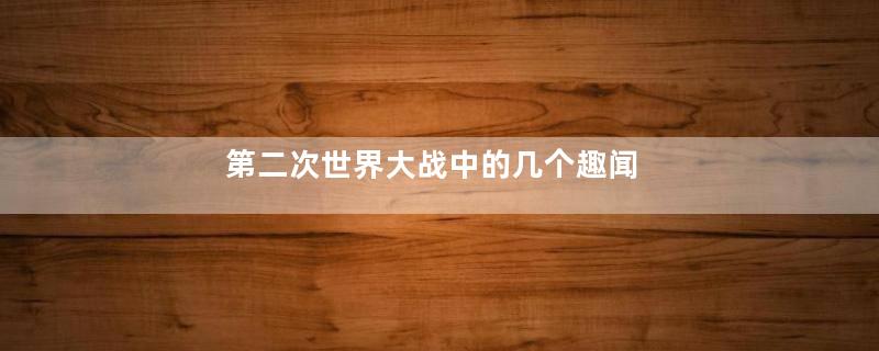 第二次世界大战中的几个趣闻