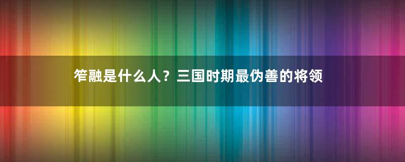 笮融是什么人？三国时期最伪善的将领