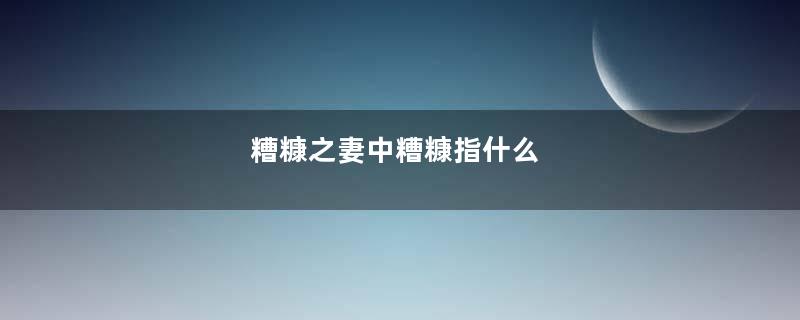 糟糠之妻中糟糠指什么