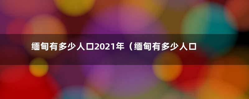 缅甸有多少人口2021年（缅甸有多少人口国土面积多大）