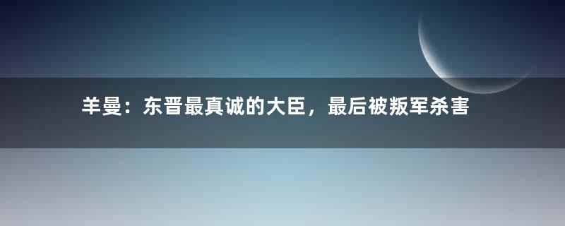 羊曼：东晋最真诚的大臣，最后被叛军杀害