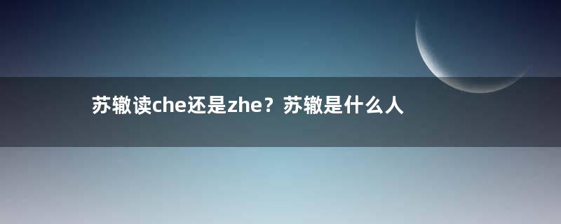 苏辙读che还是zhe？苏辙是什么人