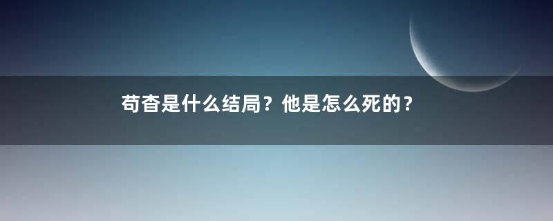 苟杳是什么结局？他是怎么死的？