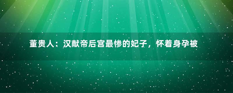 董贵人：汉献帝后宫最惨的妃子，怀着身孕被杀