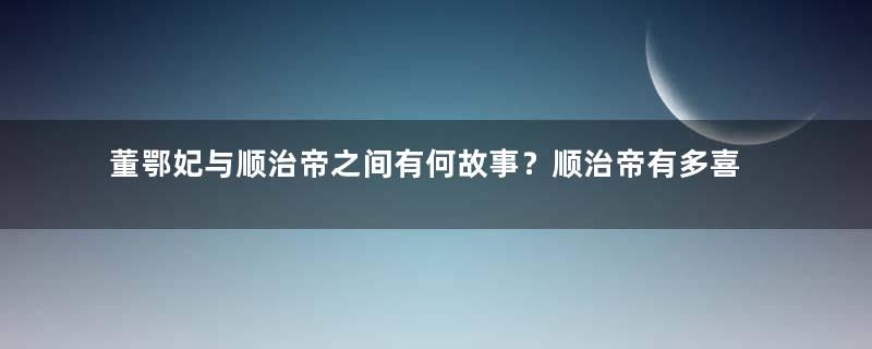 董鄂妃与顺治帝之间有何故事？顺治帝有多喜欢她？